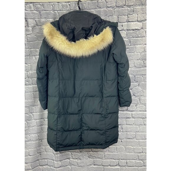 LL Bean Women's Ultrawarm Down Three Quarter Length Hooded Coat Black M - Picture 2 of 6